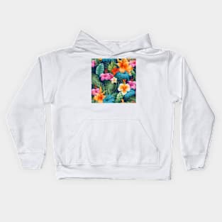 Tropical Flowers Pattern 3 Kids Hoodie